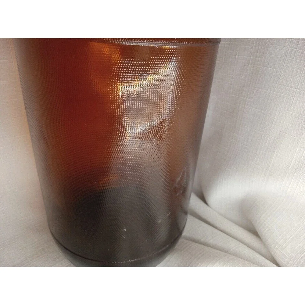 Vintage Clorox 1/2 Gallon Brown Glass Bottle Embossed One Finger W/ Original Lid